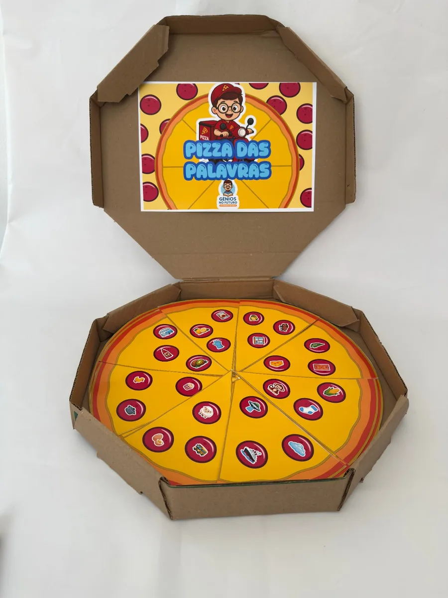 Pizza das Palavras completa dentro da caixa